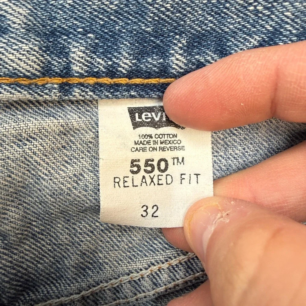 VTG Levis Jean Shorts Mens 32 (Fits 30) 505 Relaxed Fit Blue Denim Jorts Dad Y2K